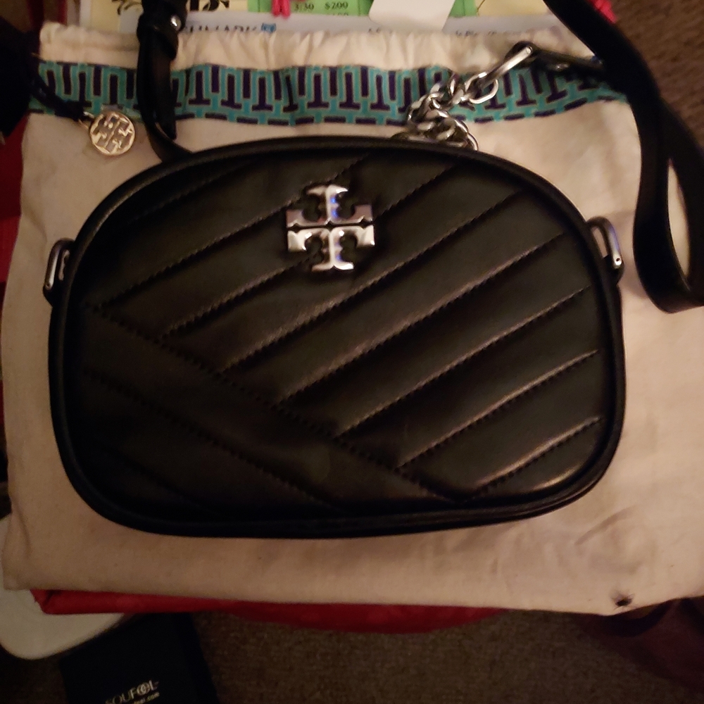Tory Burch Black Chevron Crossbody Bag